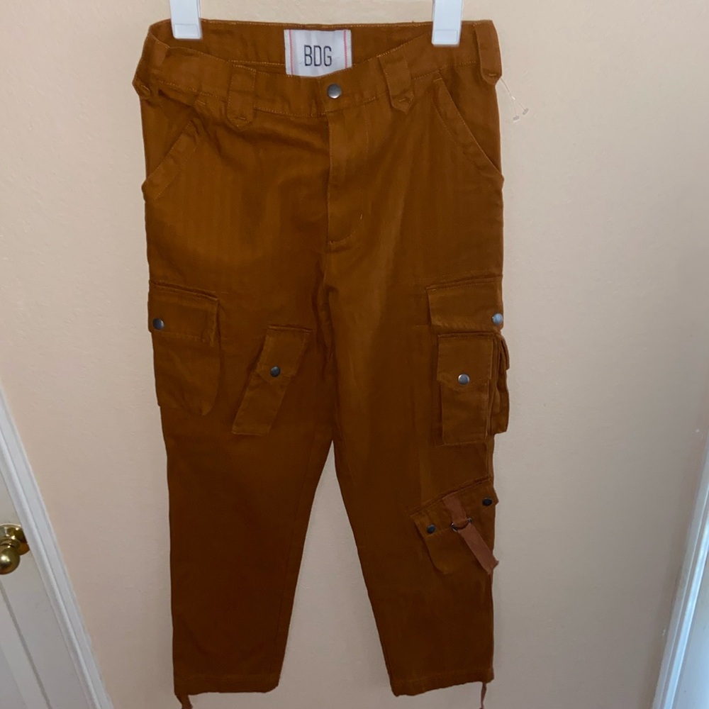BDG cargo brown tactical pants painter work wear utility jeans multiple pockets
